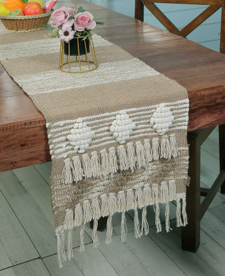 MUKHLIS Beige 182 cm Table Runner(Cotton)