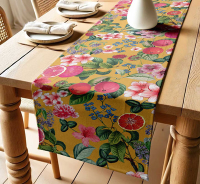 Vargottam Yellow 152 cm Table Runner(Cotton)
