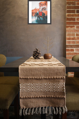 POSHREYA Brown 182.88 cm Table Runner(Cotton)