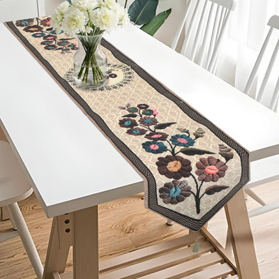 KUBER INDUSTRIES Brown 185 cm Table Runner(Velvet)