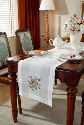 Jeweave Brown 177 cm Table Runner(Linen)