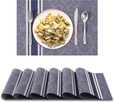 Royalkart Grey 30 cm Reversible Table Runner(PVC)