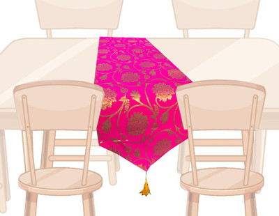 VIREO Pink 178 cm Table Runner(Jacquard)