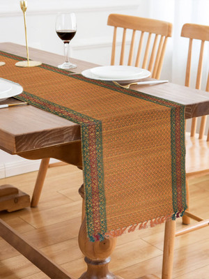 SHILP KATHA Gold 152 cm Reversible Table Runner(River Grass)