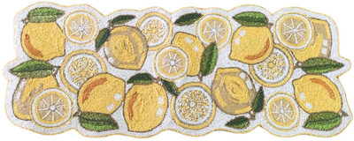 Z SS E COLLECTION Yellow, Green 90 cm Reversible Table Runner(Polyester)