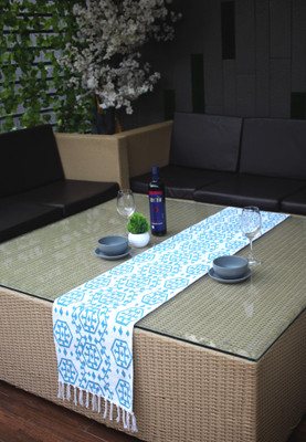 Impression Hut Multicolor 218.4 cm Reversible Table Runner(Cotton)