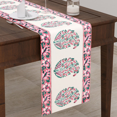 Blocks Of India Pink 182 cm Table Runner(Canvas)
