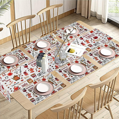 PRAKARTIK White, Red 180 cm Table Runner(Cotton)