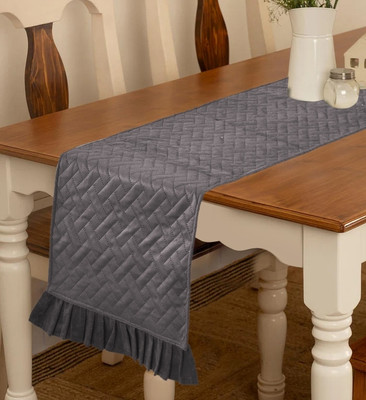 Flipkart SmartBuy Grey 183 cm Reversible Table Runner(Velvet)