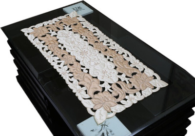 KUBER INDUSTRIES Gold 40 cm Table Runner(Nylon)