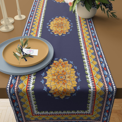 SUBHUSHA Multicolor 13 cm Table Runner(Polyester)