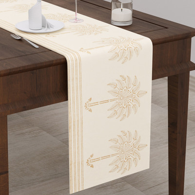 Blocks Of India Gold 180 cm Table Runner(Canvas)