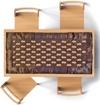 Saksham Enterprises Brown 82 cm Table Runner(Silk)