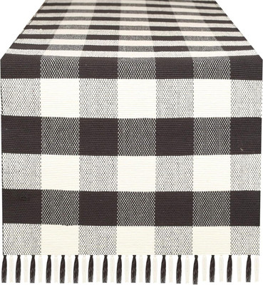 Sai Black 40 cm Reversible Table Runner(Cotton)