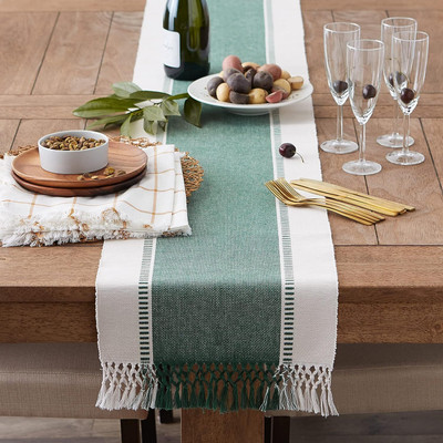 North Field Green 137 cm Reversible Table Runner(Cotton)
