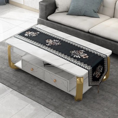 Adakriti Creations Black 182 cm Table Runner(Cotton)