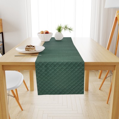 HOMADORN Dark Green 182.88 cm Table Runner(Velvet)