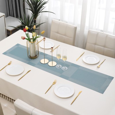 HOKiPO Blue 135 cm Reversible Table Runner(PVC)