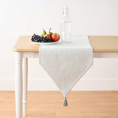 KITESCREATIONS Grey 140 cm Reversible Table Runner(Cotton)