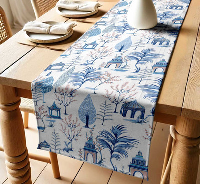 Vargottam Blue 152 cm Table Runner(Cotton)