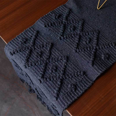 Bloomtex Black 182 cm Reversible Table Runner(Cotton)