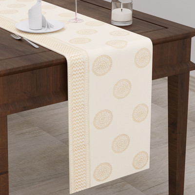 Blocks Of India Gold 182 cm Table Runner(Canvas)