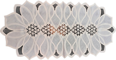 SHRI MAHAVIR IMPEX White 80 cm Table Runner(PVC)