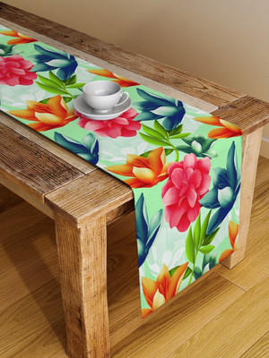 Alina decor Green 125 cm Table Runner(Polyester)