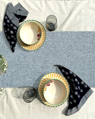 The Home Talk Grey 72 cm Table Runner(Polyester)