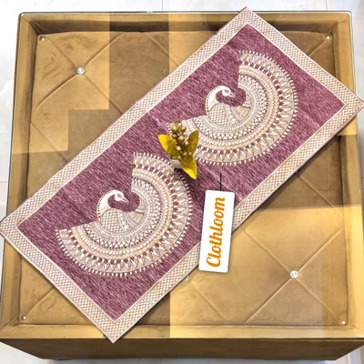 Clothloom Pink 92 cm Table Runner(Chenille)