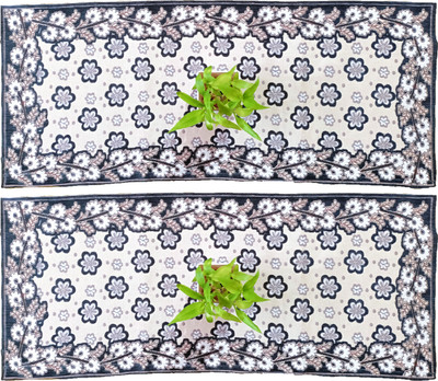 Saksham Enterprises Grey 92 cm Table Runner(Cotton)