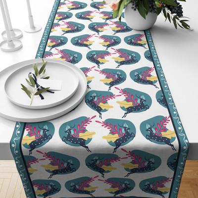ASTITVA Green 180 cm Table Runner(Cotton)