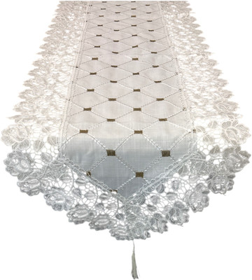 MONKDECOR Multicolor, White 177 cm Table Runner(Polyester)