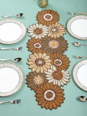 Aaditya Exports Brown 91.44 cm Table Runner(Polyester)