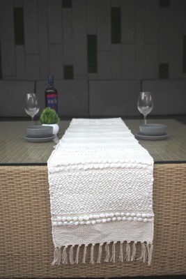 YaAkholic White 182 cm Table Runner(Cotton)