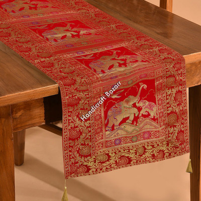 Handicraft Bazarr Red 152 cm Table Runner(Silk)