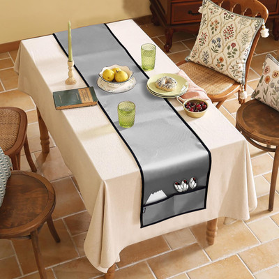 Nabaat Grey 182 cm Table Runner(Polyester)