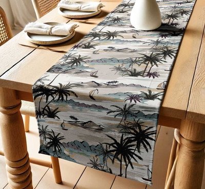 Vargottam Grey 152 cm Table Runner(Cotton)