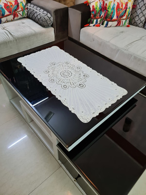 SHRI MAHAVIR IMPEX Beige 80 cm Table Runner(Vinyl)