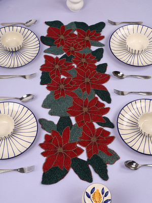 Hawamahal Multicolor 90 cm Table Runner(Polyester)