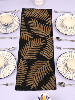 Aaditya Exports Black 91.44 cm Table Runner(Polyester)