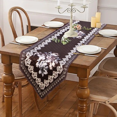 Dakshya Industries Black 193 cm Table Runner(Linen)