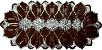 DELHI PVC CORP Brown, White 80 cm Table Runner(Vinyl)