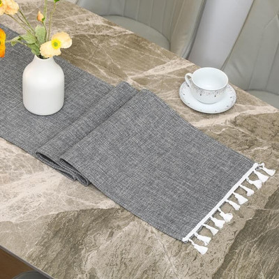 Home Cloud Gold 180 cm Reversible Table Runner(Cotton)