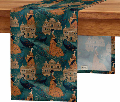 Vargottam Blue 152 cm Table Runner(Cotton)
