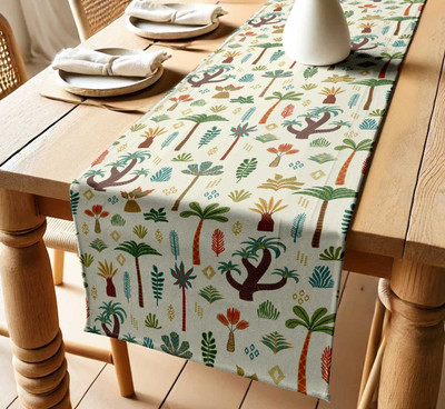 Vargottam Beige 152 cm Table Runner(Cotton)