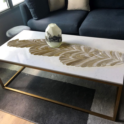 Dakshya Industries Gold 92 cm Table Runner(PVC)