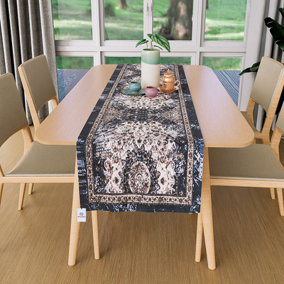 Heart Home Blue 183 cm Reversible Table Runner(Velvet)