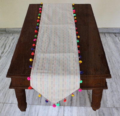 Dekor World Beige 240 cm Table Runner(Cotton)