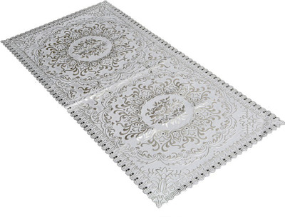 KUBER INDUSTRIES Silver 40 cm Table Runner(Nylon)